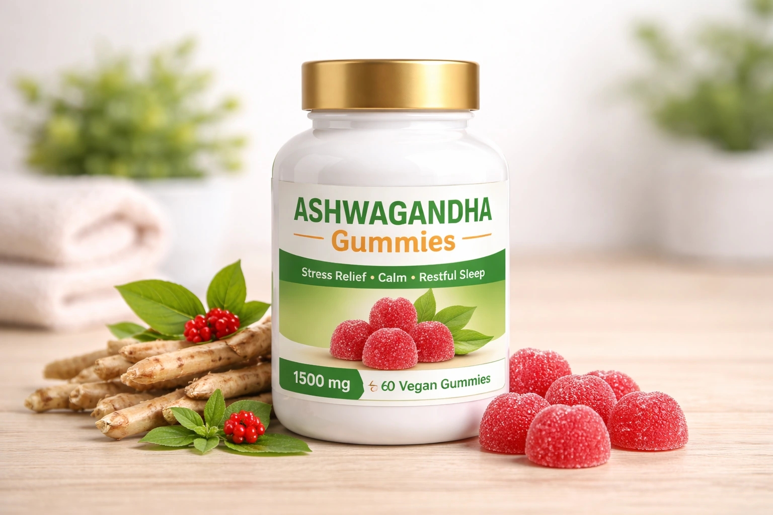 Ashwagandha Gummies for Stress Relief and Hair Health